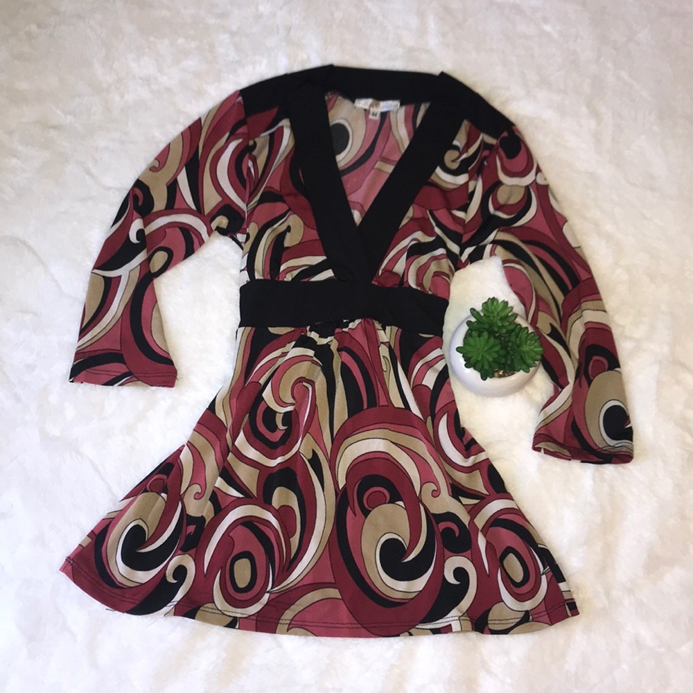 Multi color swirl blouse